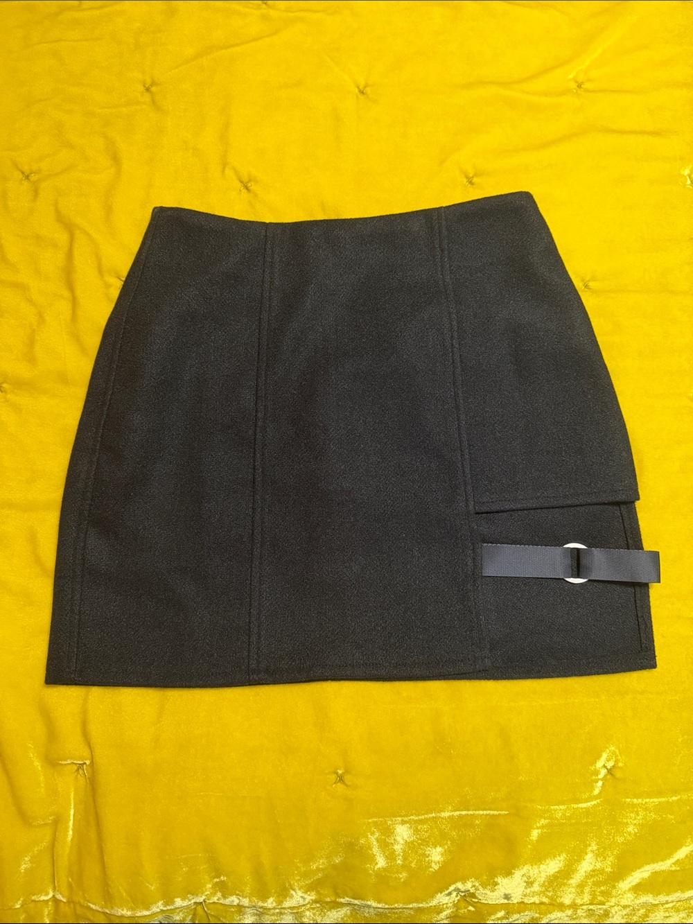 SHEIN Black Mini Skirt with Buckle Detail